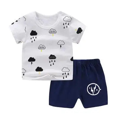 Summer Baby Kids Short Sleeves+shorts Baby Boy Fashion Clothing Sets Baby Girl Lovely Clothing Outfits
