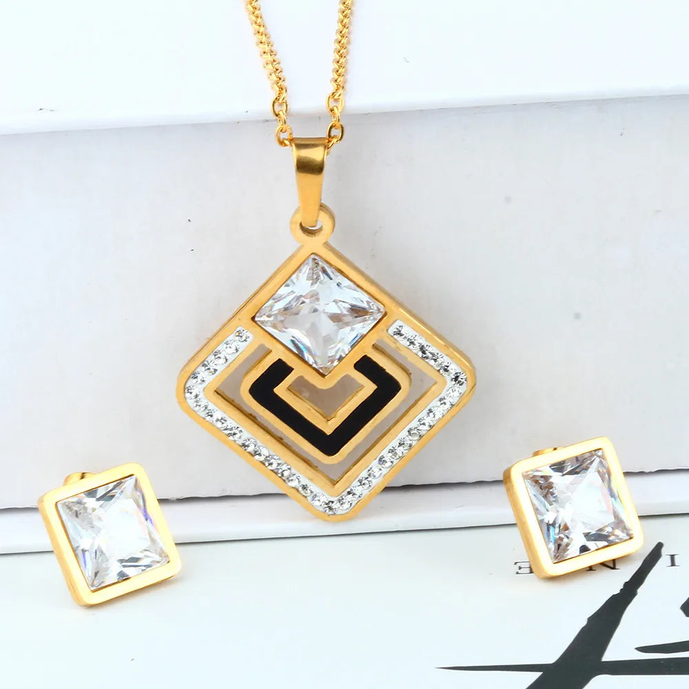 XUANHUA Stainless Steel Fashion Wedding Women Jewelry Sets Bridal Jewelry Sets Store Jewellery Indian Accessories for Women
