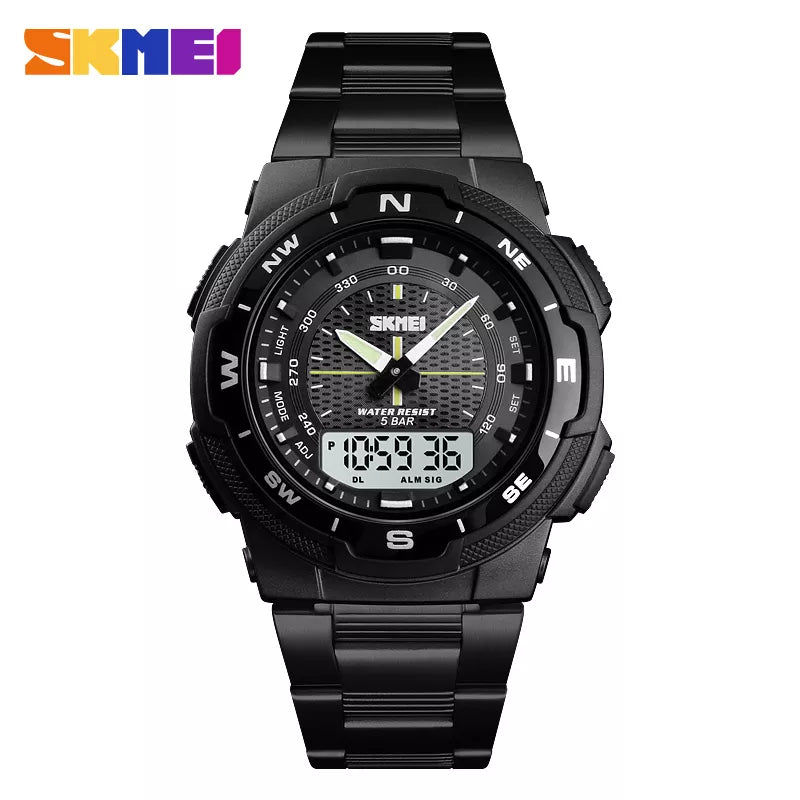 SKMEI 1370 Men Watch Fashion Quartz Sports Watches Stainless Steel Strap Men Watches Top Luxury Business Waterproof Wrist Watch