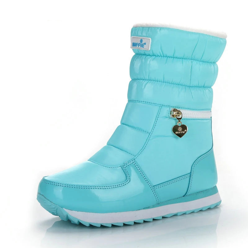 Women Winter Boots Lady Warm Shoes Women's Snow Boot Inside Mixed Natural Wool Solid Color White Winter Boots