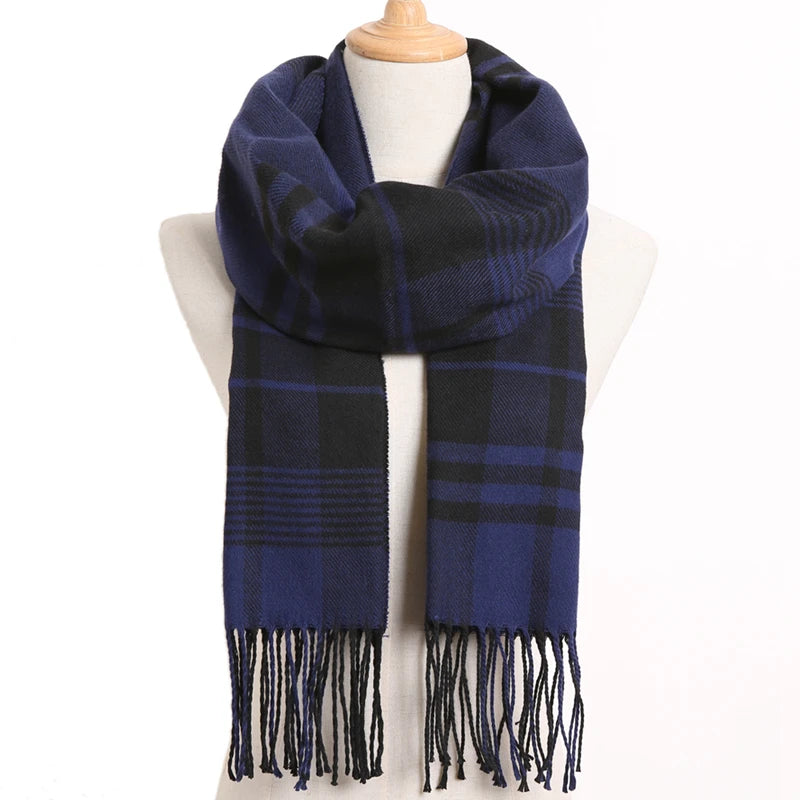 [VIANOSI] Luxury Design Men Scarf Foulard Plaid Scarves Poncho Casual Winter Scarfs Male Bufandas Hombre