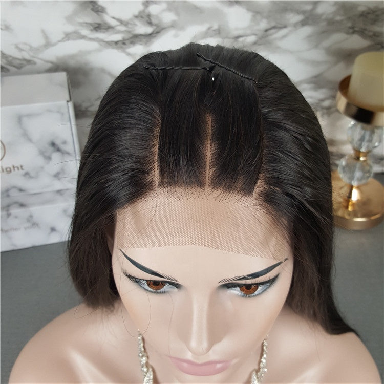 Density 150% Natural Black Silky Straight Virgin Hair Lace Closure Wig 4*4 Cuticle Aligned Human Hair Closure Wig - My Store