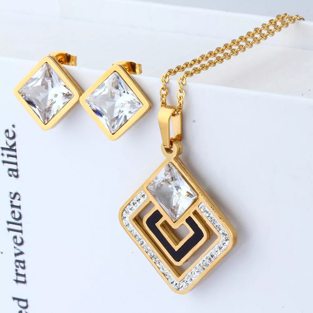 XUANHUA Stainless Steel Fashion Wedding Women Jewelry Sets Bridal Jewelry Sets Store Jewellery Indian Accessories for Women