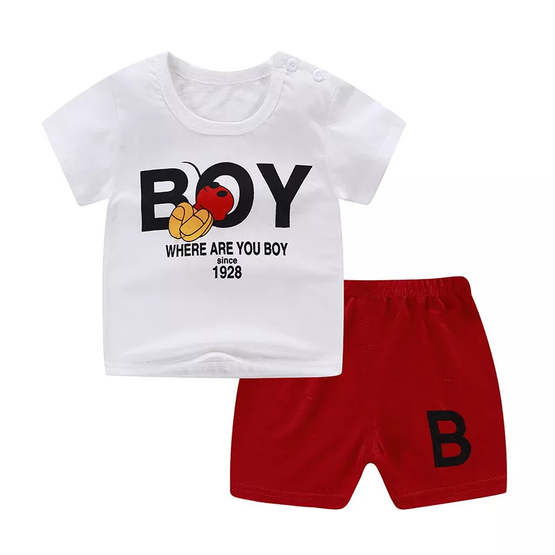 Summer Baby Kids Short Sleeves+shorts Baby Boy Fashion Clothing Sets Baby Girl Lovely Clothing Outfits