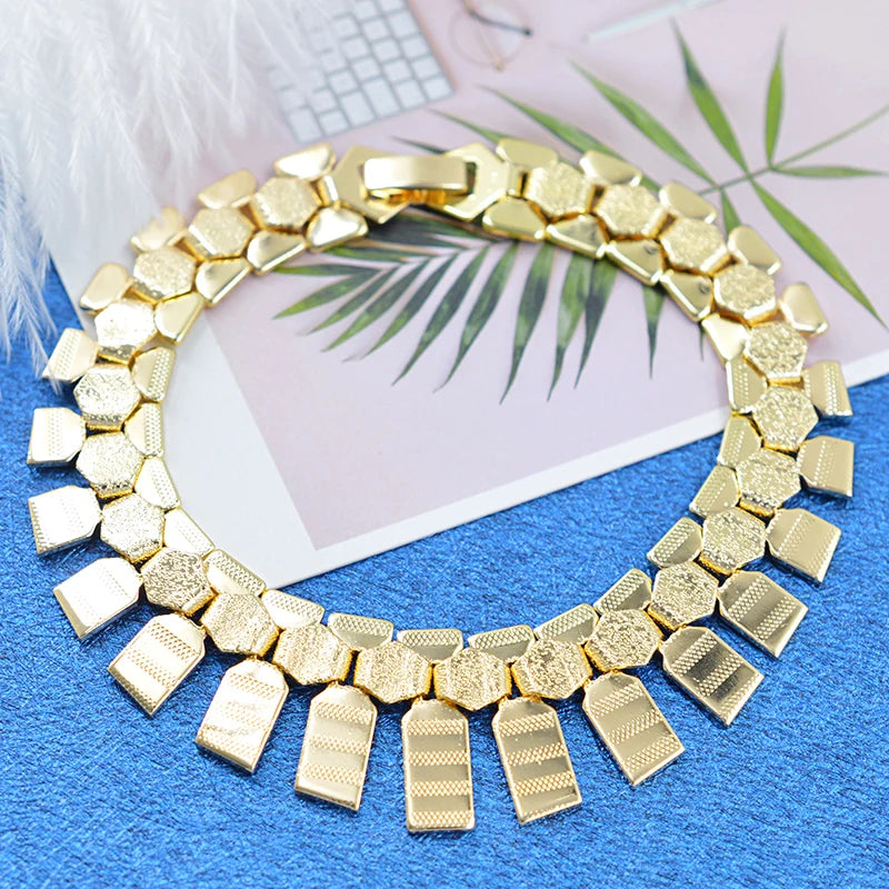 Diana Baby Jewelry Trendy Jewelry Set Big Collar Jewelry Set for Women Necklace Earrings Bracelet Set for Party Jewelry Findings