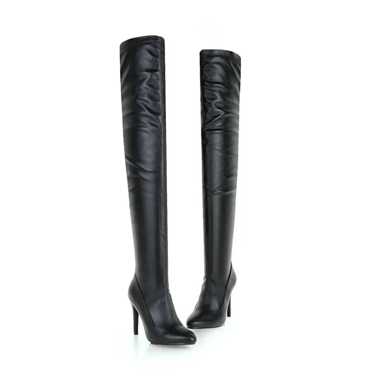 DoraTasia Plus Size 33-48 Brand Thin High Heels Winter Boot Over the Knee Boots Party Shoes Woman Boots Female