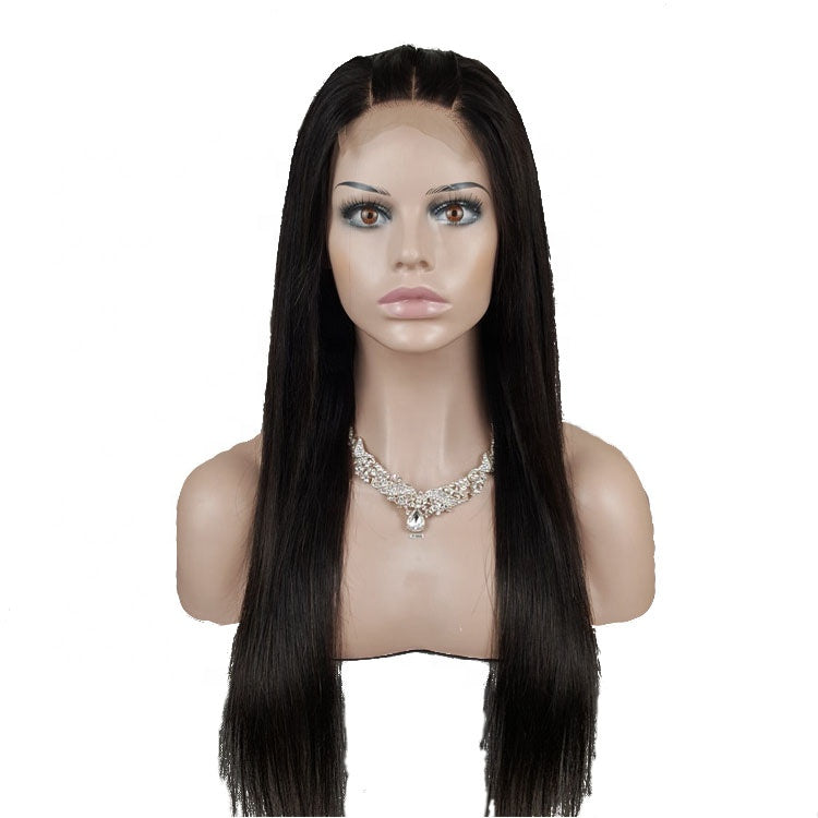 Density 150% Natural Black Silky Straight Virgin Hair Lace Closure Wig 4*4 Cuticle Aligned Human Hair Closure Wig - My Store