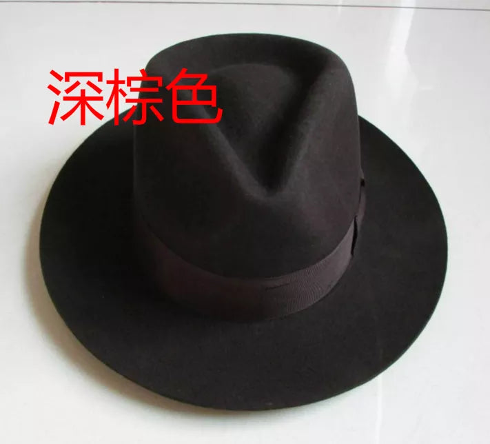 Wool Fedora Hat Unisex Felt Fedoras Hats Adult Fashion Trilby Hats Popular Headwear Wool Fedora Trilby Hats Man's Cap  B-8130