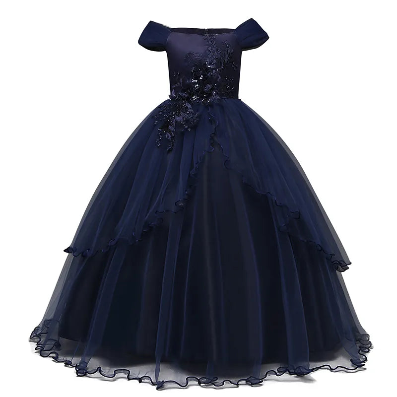 Summer Kids Dresses for Girls Wedding Dress Elegant Toddler Girls Princess Dress Children Evening Party Dresses Vestido Infantil