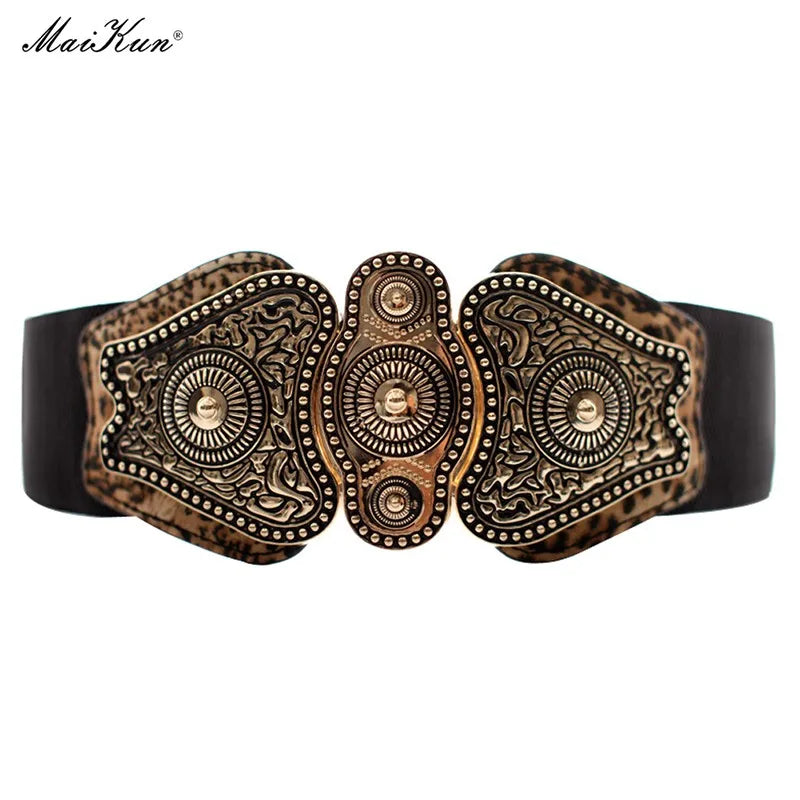MaiKun Wide Belts for Women Belt Designer Brand Elastic Belt High Quality
