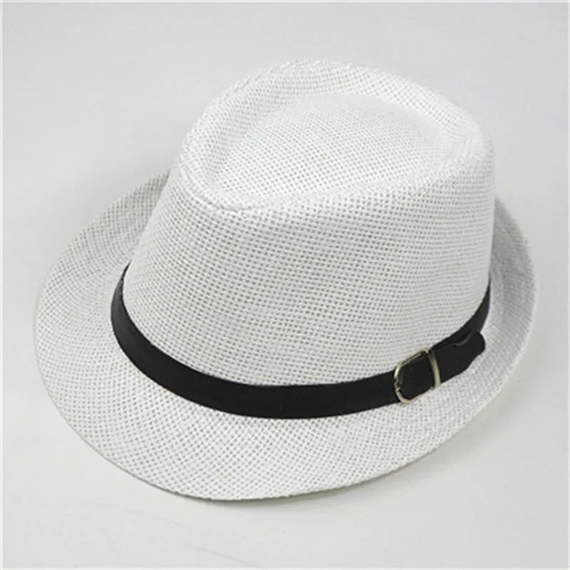 Retro Straw Fedoras Top Jazz Plaid Hat Spring Summer Bowler Hats Cap Classic Version Hats Casual Beach Hat for Men Women