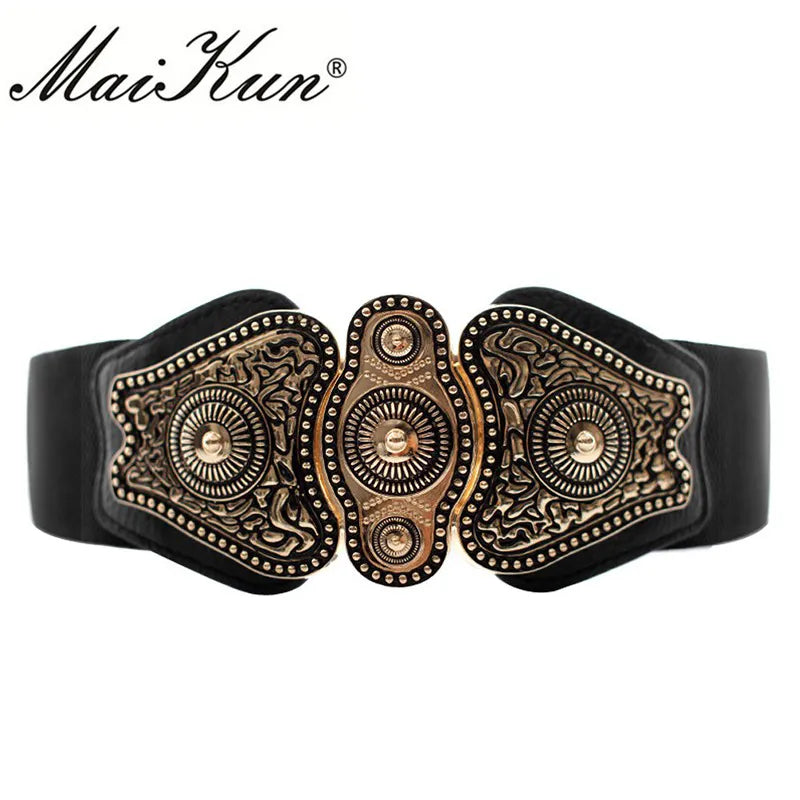 MaiKun Wide Belts for Women Belt Designer Brand Elastic Belt High Quality