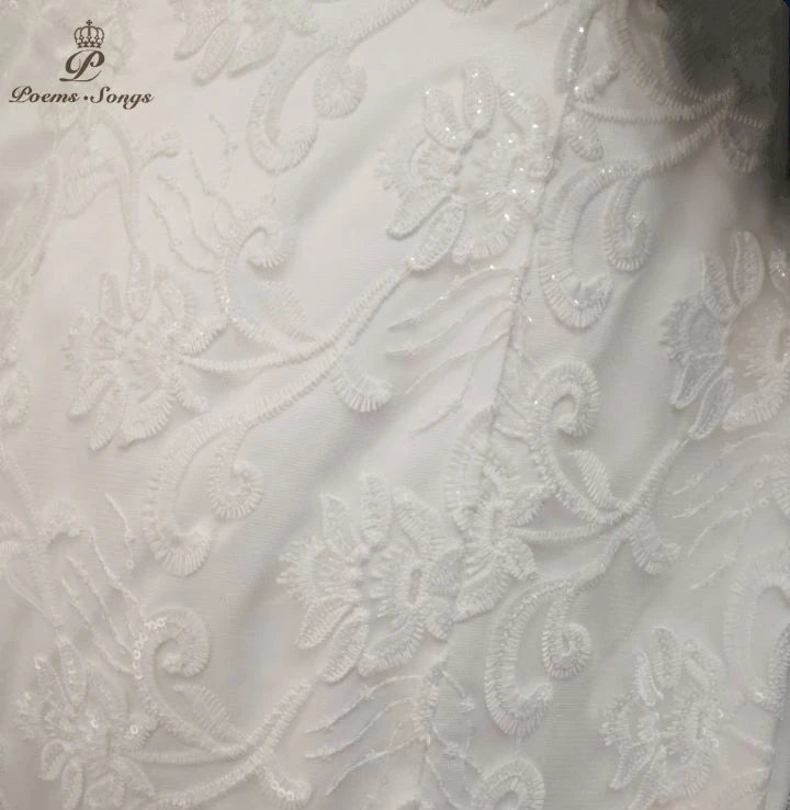 New Style Boat Neck Beautiful Sequined Wedding Dress Customized Vestido De Noiva Mermaid Wedding Dresses Robe De Mariee - My Store