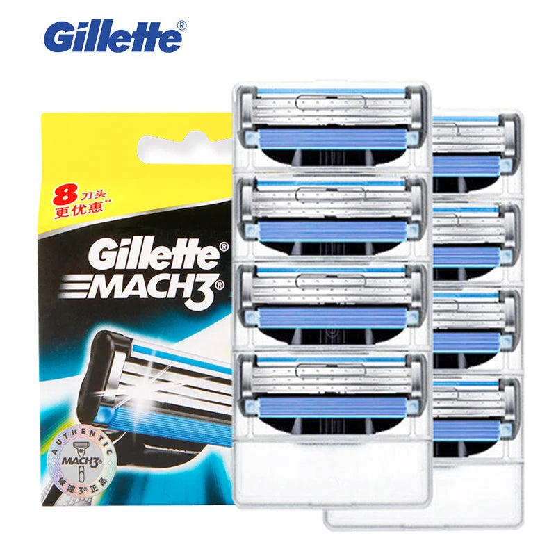 Gillette Mach 3 Shaving Razor Blades for Men'S Face Replaceable Sharp Shaver Razor Blade Mach3 Cassette Shaving Blade Refill