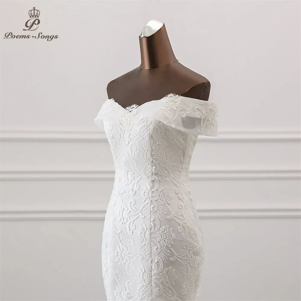 New Style Boat Neck Beautiful Sequined Wedding Dress Customized Vestido De Noiva Mermaid Wedding Dresses Robe De Mariee - My Store