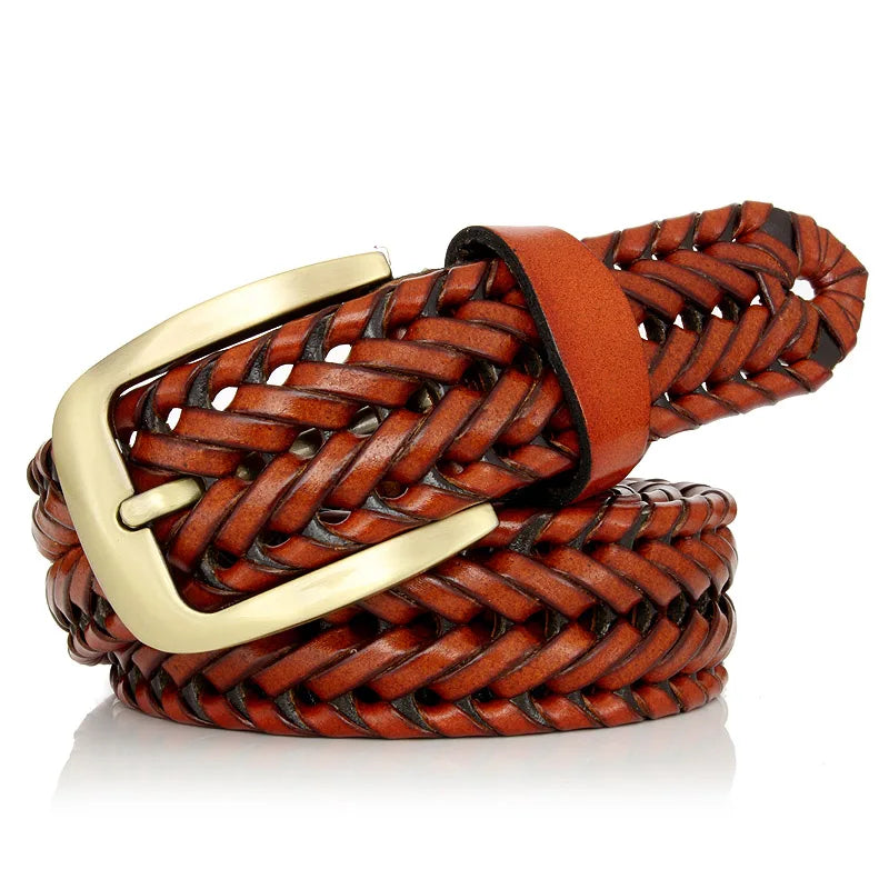Unisex Men and Women Belt Genuine Leather Female Belt Woven Knitted Quality Belt Male Luxury Strap Belts Cummerbund Dropshipping