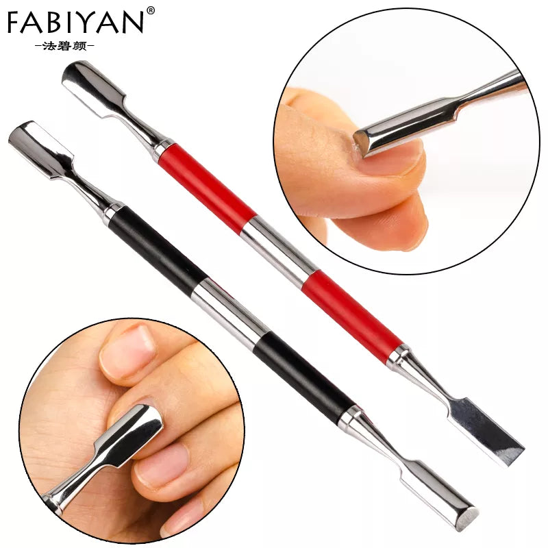 Dual-Ended Stainless Steel Nail Art Cuticle Pusher Remover Finger Toe Dead Skin Tips Polish Gel UV Manicure Pedicure Care Tools