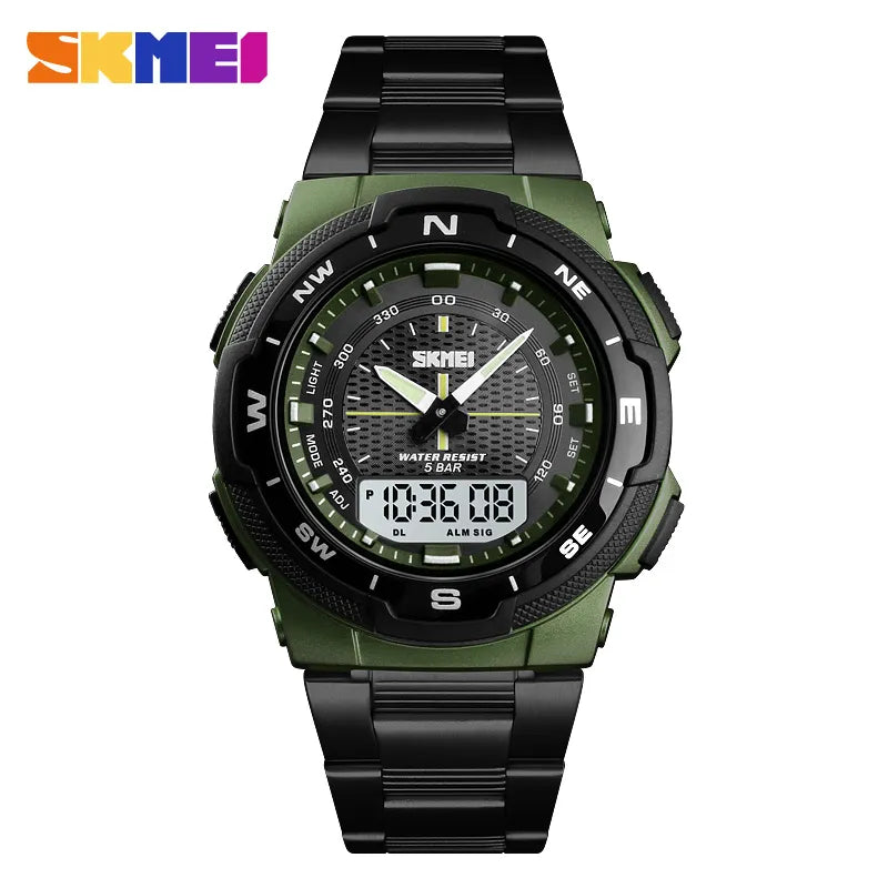 SKMEI 1370 Men Watch Fashion Quartz Sports Watches Stainless Steel Strap Men Watches Top Luxury Business Waterproof Wrist Watch