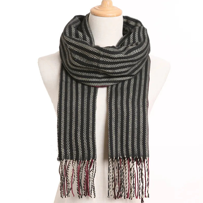 [VIANOSI] Luxury Design Men Scarf Foulard Plaid Scarves Poncho Casual Winter Scarfs Male Bufandas Hombre