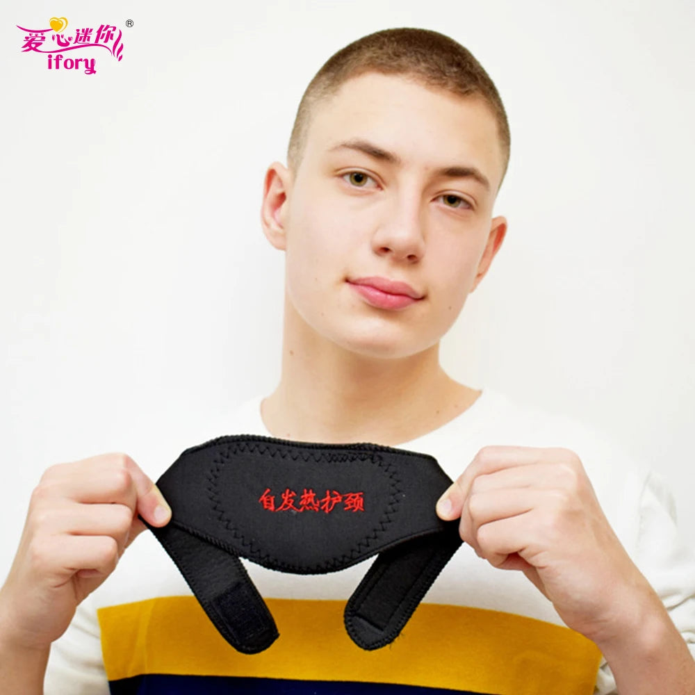 Ifory Health Care Neck Support Massager 1Pcs Tourmaline Self-Heating Neck Belt Protection Spontaneous Heating Belt Body Massager