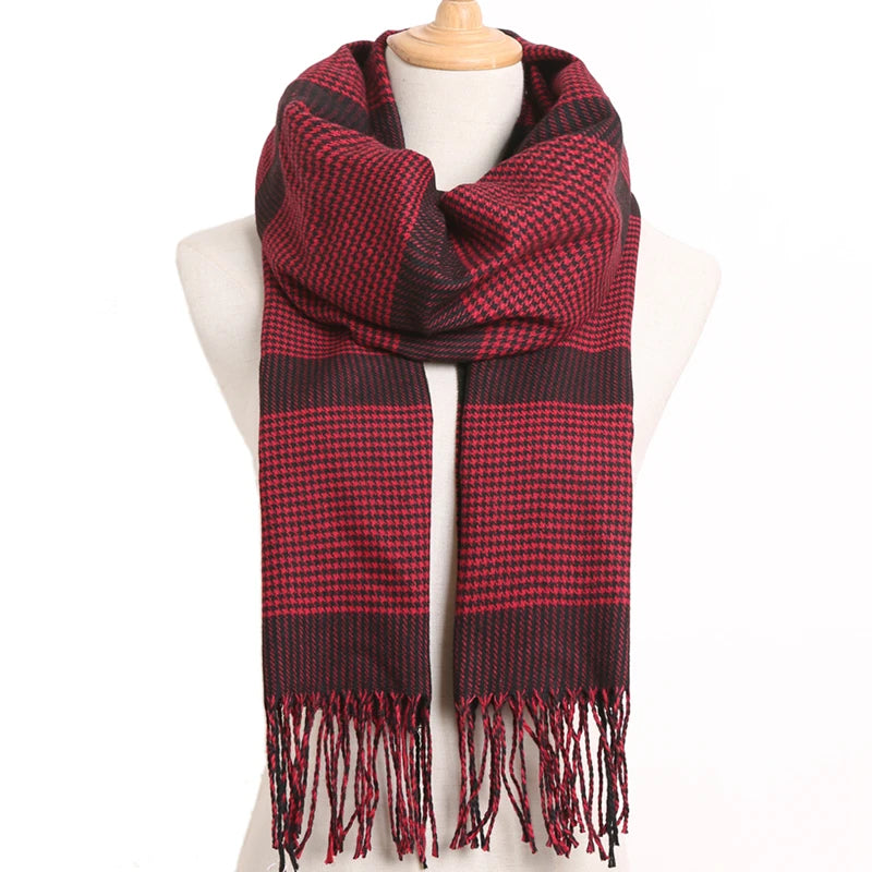 [VIANOSI] Luxury Design Men Scarf Foulard Plaid Scarves Poncho Casual Winter Scarfs Male Bufandas Hombre