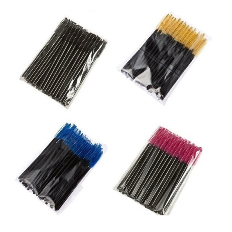 50 Pcs Eyelash Brushes Makeup Brushes Disposable Mascara Wands Applicator Eye Lashes Cosmetic Brush Maquiagem Cilio Makeups Tool - My Store