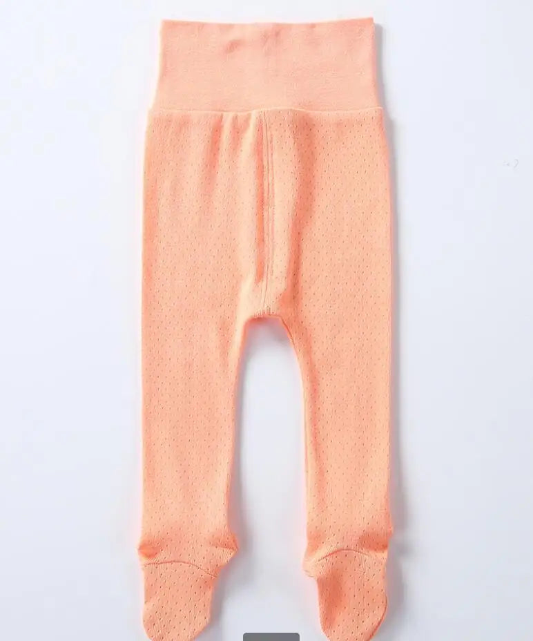 Baby Pants Cotton Infant Leggings Baby Boy Girl Footies Pants Baby Clothing Summer Kids Clothes High Waistband Baby Trousers