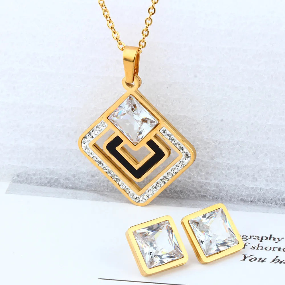 XUANHUA Stainless Steel Fashion Wedding Women Jewelry Sets Bridal Jewelry Sets Store Jewellery Indian Accessories for Women
