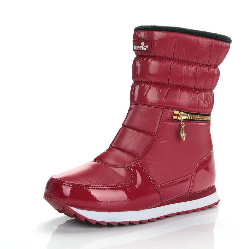 Women Winter Boots Lady Warm Shoes Women's Snow Boot Inside Mixed Natural Wool Solid Color White Winter Boots