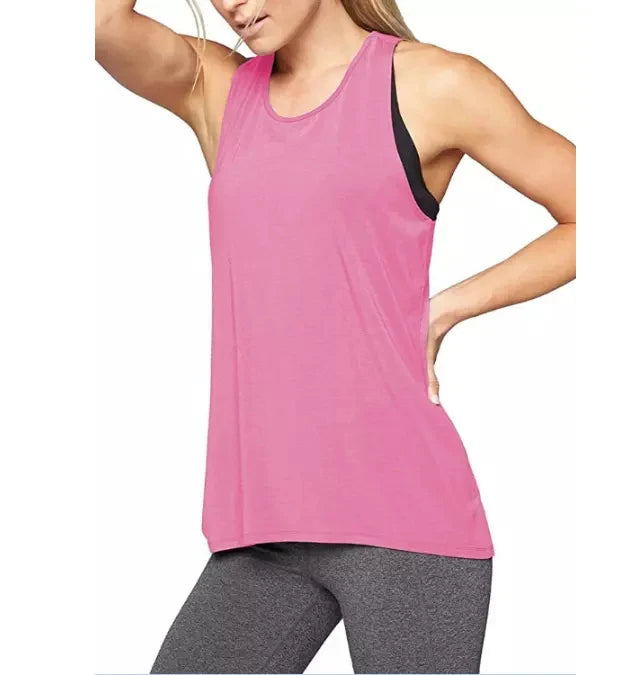 Hot Womens Cross Back Casual Sleeveless T-Shirt Yoga Activewear Workout Plain Vest Sports Tank Top