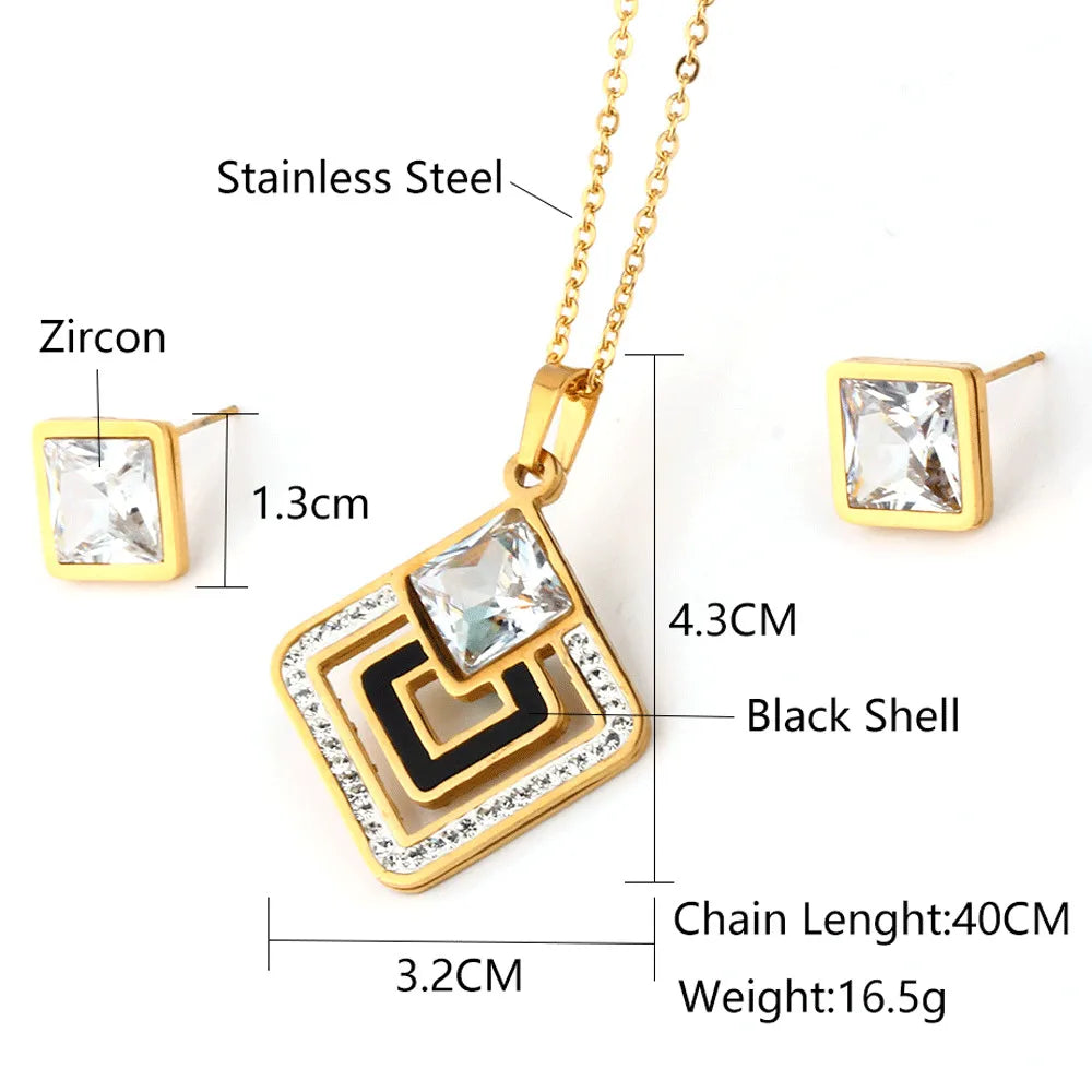 XUANHUA Stainless Steel Fashion Wedding Women Jewelry Sets Bridal Jewelry Sets Store Jewellery Indian Accessories for Women