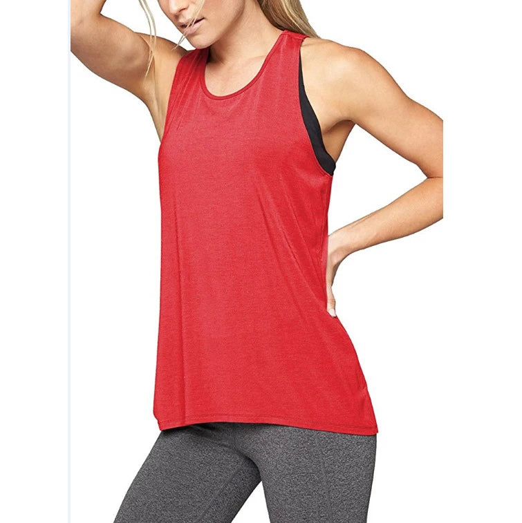 Hot Womens Cross Back Casual Sleeveless T-Shirt Yoga Activewear Workout Plain Vest Sports Tank Top