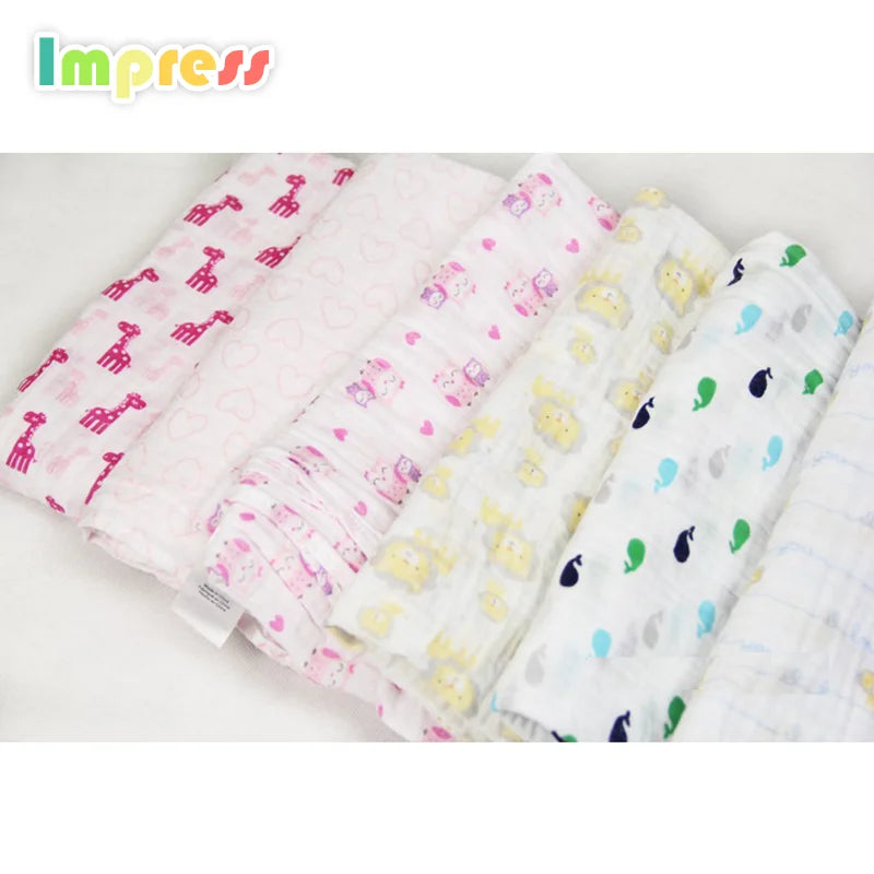 Soft Cotton Baby Blanket  Baby Muslin Swaddle Wrap