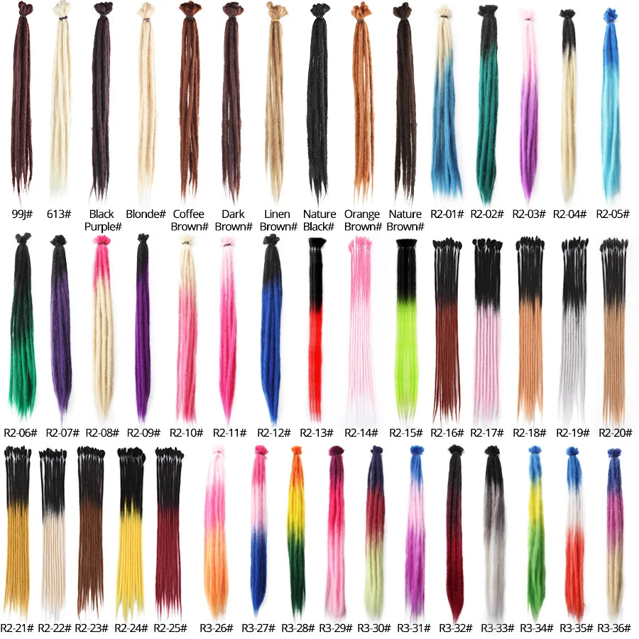 5 Strands Reggae Synthetic 20 36inch Handmade Dreadlocks Hair Extensions Faux Locks Crochet Hair Braid Hairpiece for Women/Men