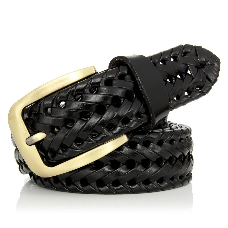 Unisex Men and Women Belt Genuine Leather Female Belt Woven Knitted Quality Belt Male Luxury Strap Belts Cummerbund Dropshipping