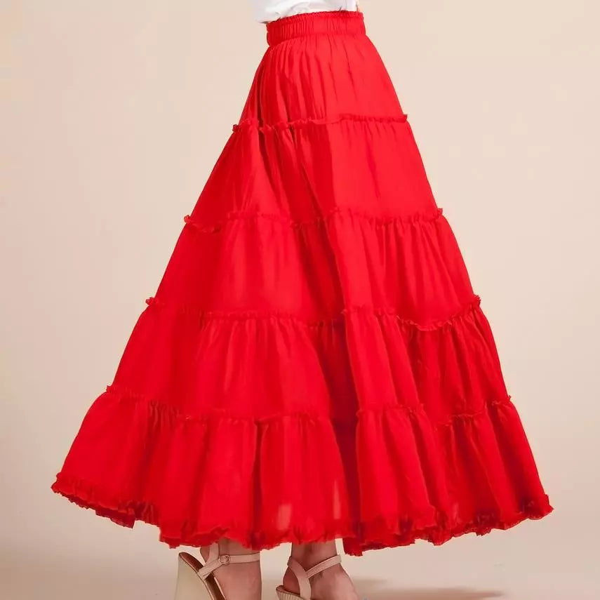 New Summer Women Skirt Linen Cotton Vintage Long Skirts Elastic Waist Boho Maxi Skirts