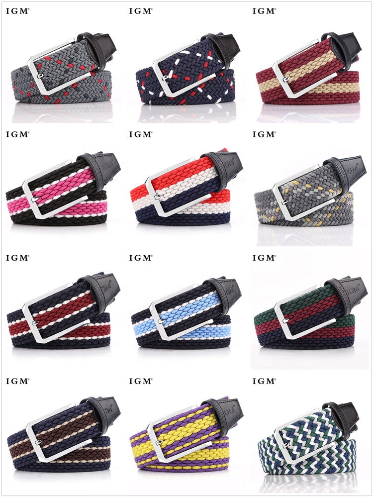 35mm Stretch Belt Braided Elastic Woven Belt Mens Belts for Jeans