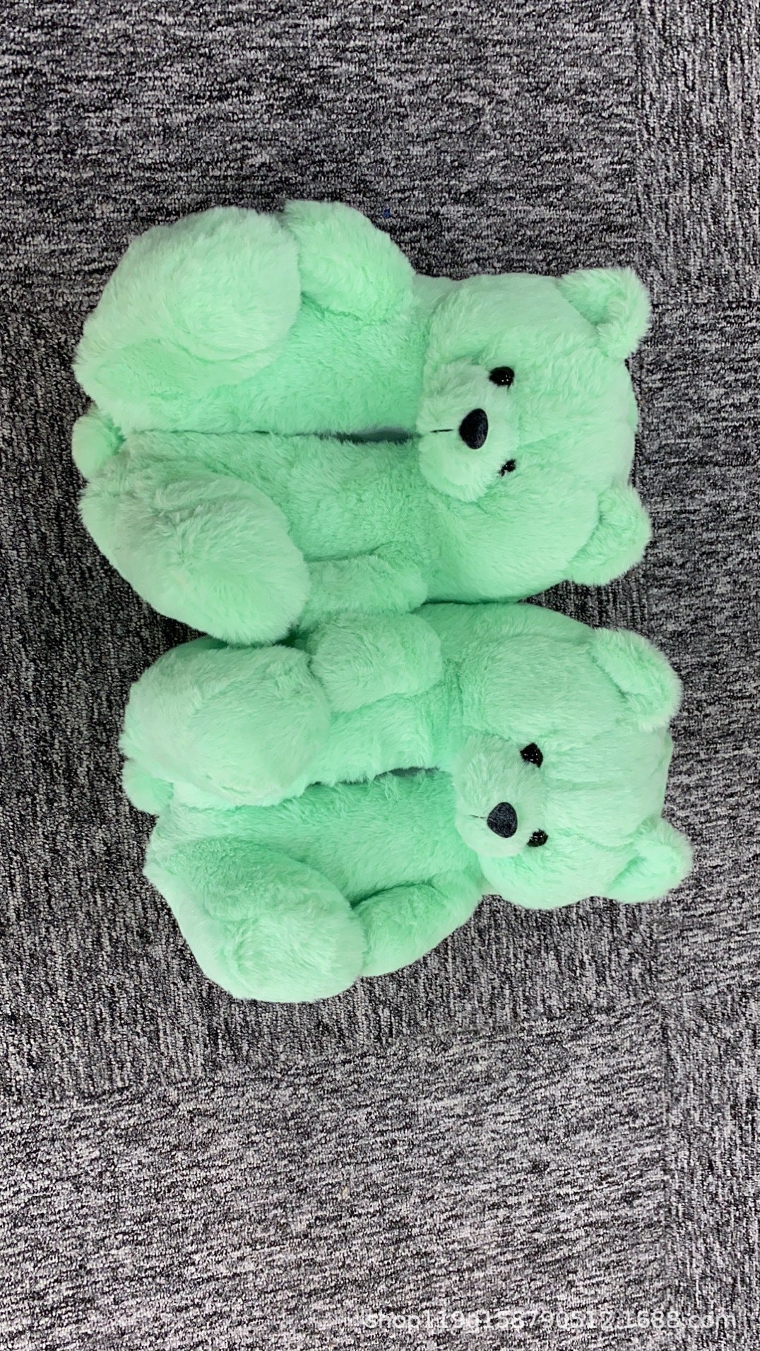 Drop Shipping Fashion Design Winter Women Girl Fur Shoes Cute Cartoon Animal Teddy Bear Warm Slippers Bedroom Soft Fur Slipper