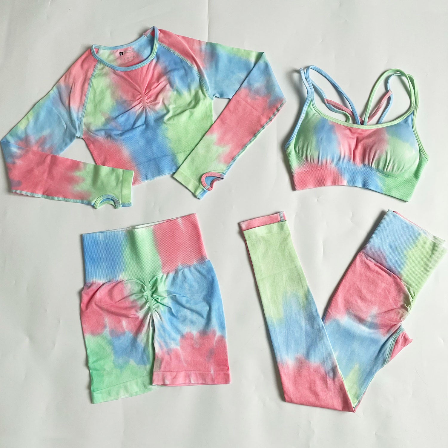 Woman Yoga Wear Sexy Women's Tie Die Set Activewear Set Sports Bra Running Leggings Tie-Dye Yoga Set