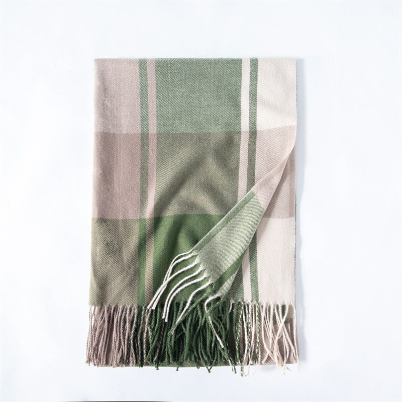 Plaid Scarves Shawls Women Winter Tassel Design Vintage Classic Elegant Gentle Warm Outdoor Leisure Female Daily Other Scarves