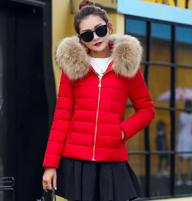 Customized  Women Jacket   Winter Warm Coats Outwear Fur Slim Coat for Women