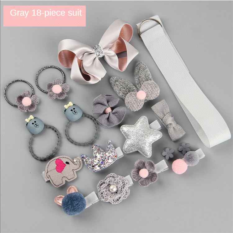 Hair Clip Set Cute Hair Accessories Girl Cartoon Headwear Bow Flower Animal Hairpin Hair Ring Kids Accessories