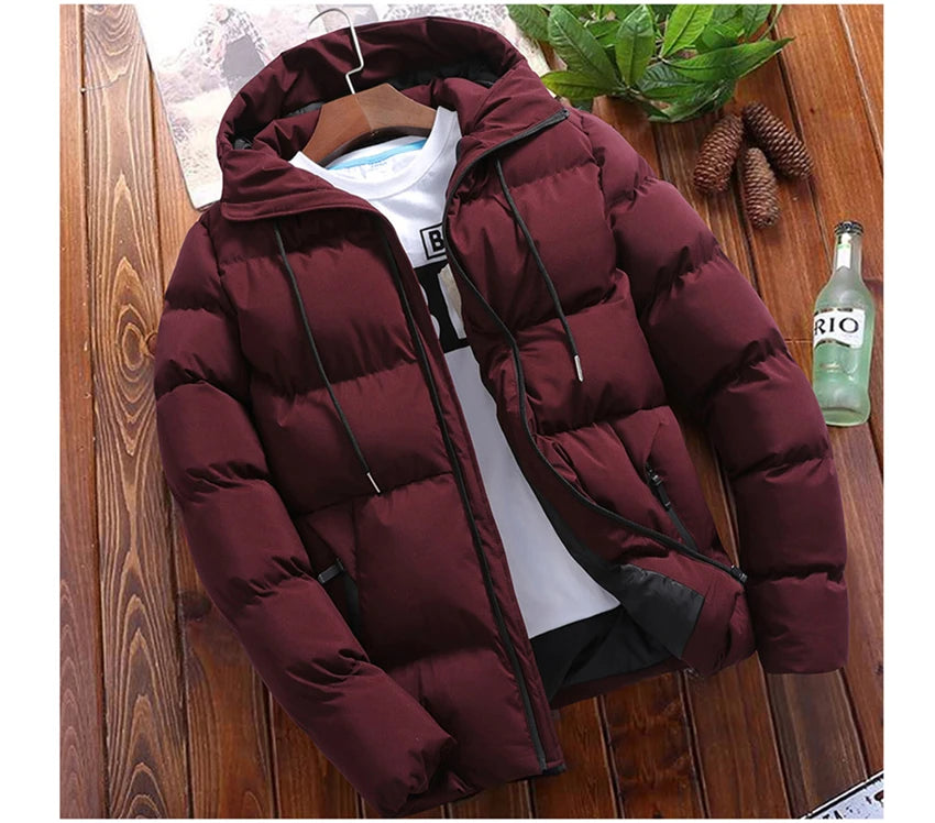 Winter Men's Jacket Mens Casual Coat Warm Windbreaker Parkas Fashion Slim Fit Coats