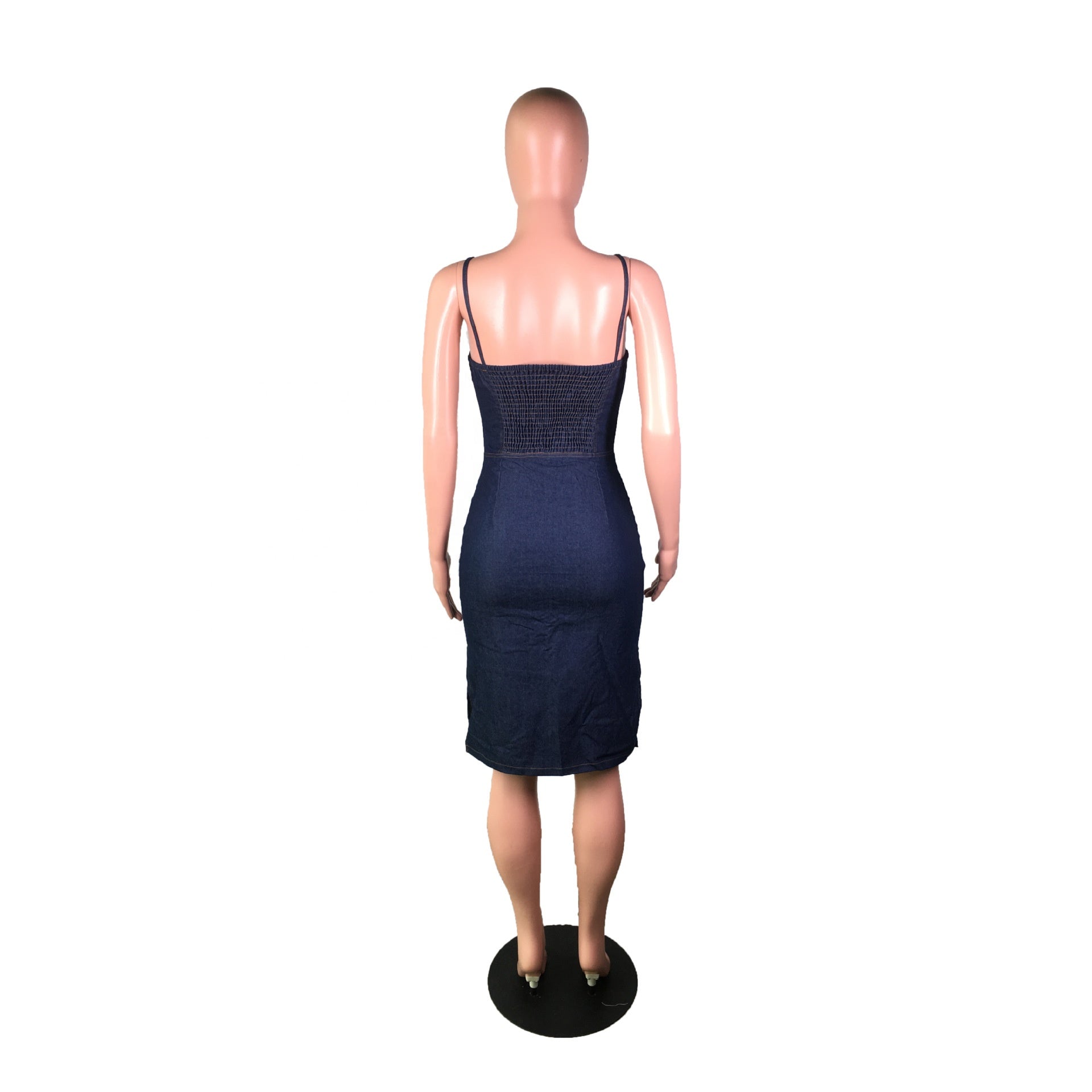 KX-YZ1064 Fashion Street Slim Jeans Dresses Zipper Color Patchwork Women's Jeans Dress Denim Dress Women Jean