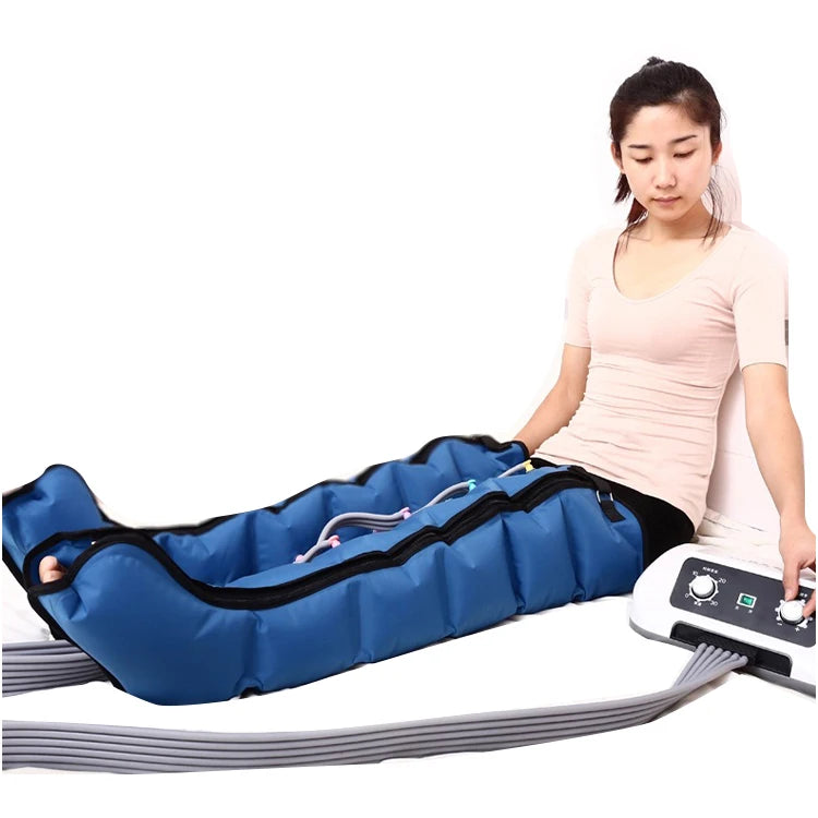 Health Care Pressotherapy 6 Chamber Pneumatic Compression Boots Leg Massagers for Poor Circulation