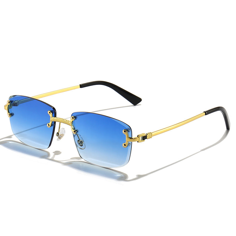 HBK 2022 Fashion Rimless Glasses Frames Luxury Frameless Sun Glasses Sunglass Woman 2021 Rimless Sunglasses Mens