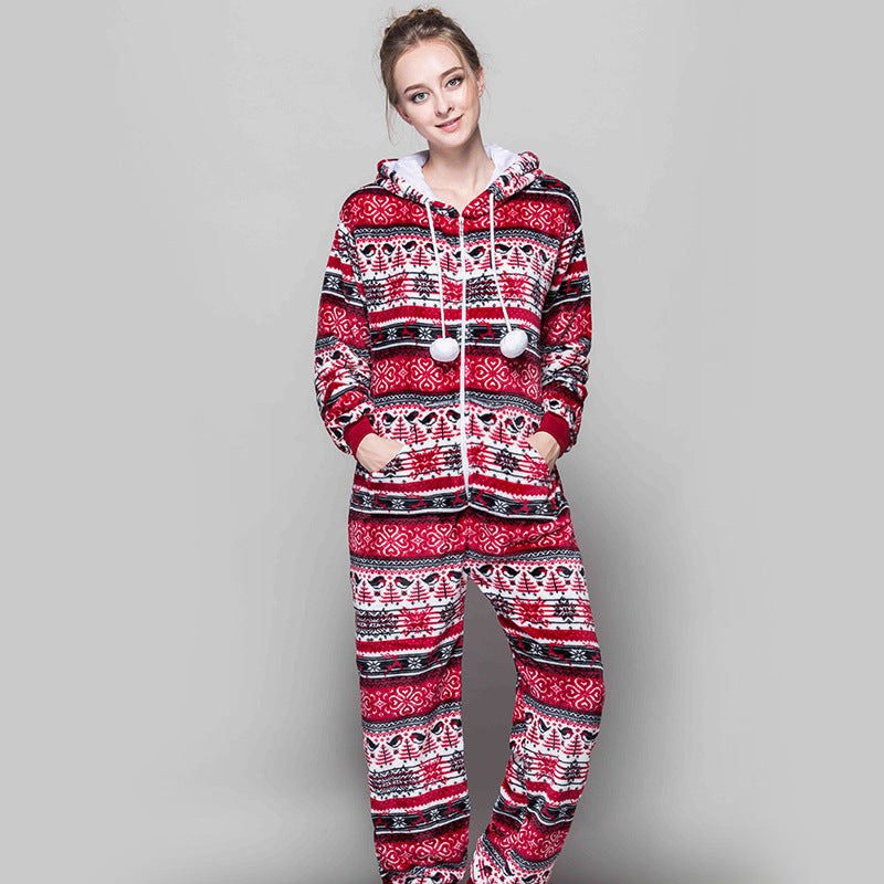 New Christmas Pajama Winter Pyjamas Women Sleepwear Christmas Pajamas Custom Print Adult Onesie
