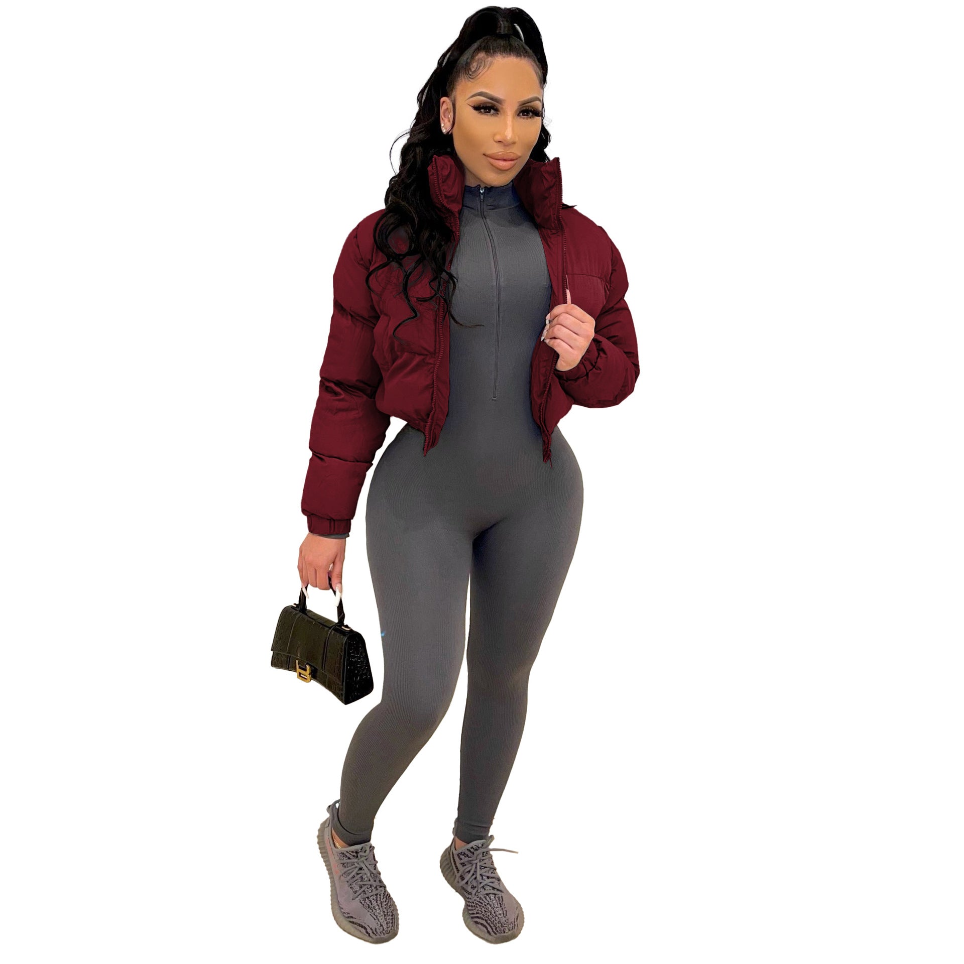 Plus Size Women's Coats Fashion Bubble Coats for Ladies Winter Trench Coat Cropped Jacket Women Clothing 2021