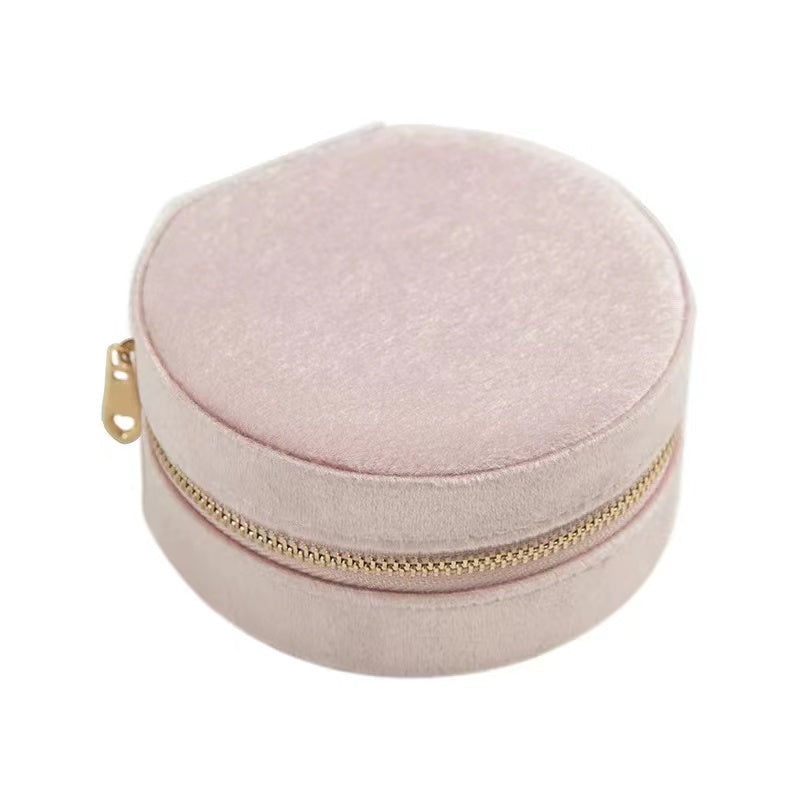 Travel Jewelry Box Ladies Velvet Jewelry Storage Box Zipper Travel Jewelry Organizer