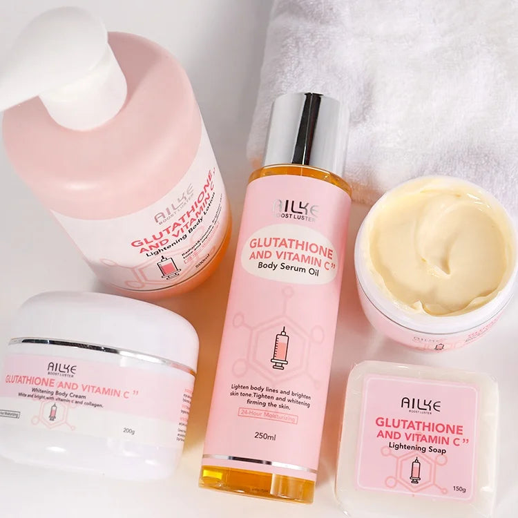 Private Label Luxury Organic Vitamin C Body Lotion Care Products Whitening Face Cream Skin Care Set